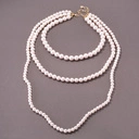 Naszyjnik z różowych szklanych pereł Majorka. TRYLOGIA BLASKU