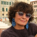 Kolczyki z niebieskimi falbankami i kryształem. LUSTRA WENECKIE