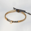 Dwurzędowa bransoletka tkana z paciorków Miyuki. LUCENA