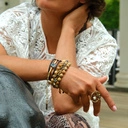 Pozłacany pierścionek z księżycem, perłą i kryształkiem. PERLA DI NOTTE