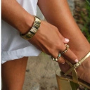 Bransoletka z inkrustowanych i pozłacanych ogniw ze stali. SAINT GERMAIN