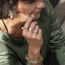 Lekka bransoletka ze złotych i srebrnych ogniw.  RÓŻNE OBLICZA