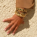 Pozłacana bransoletka z perłową emalią i cyrkoniami. BAROKOWA ALKOWA