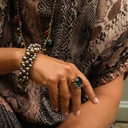 Pięciorzędowa bransoletka ze szklanych pereł Majorka. SPLECIONE SPOJRZENIA