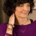 Bransoletka z brązowej skóry z kryształkami i perłami. ZMIENIAM SIĘ