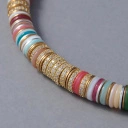 Naszyjnik z kolorowych koralików i złoconych krążków. CARROUSEL COLORE