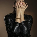 Podwójna pozłacana obrączka z kryształkami. PASSO DOBLE