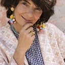 Krótki podwójny naszyjnik z błękitnego sznurka. UNOSZĘ SIĘ