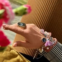 Regulowany pierścień z ciemnoszarym kryształkiem. MAM TO COŚ