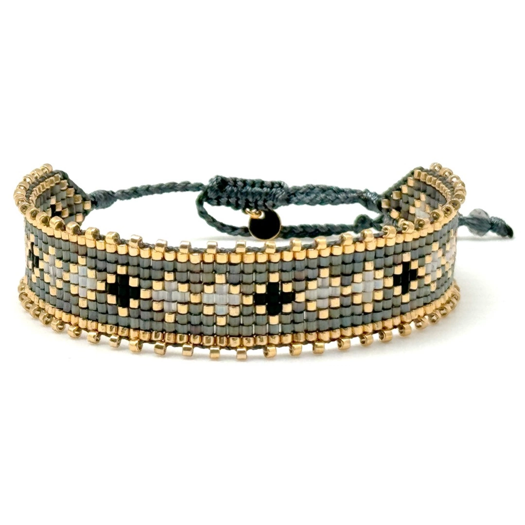 Delikatna bransoletka ręcznie tkana z paciorków Miyuki. ANDALUCIA