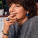 Złocona bransoleta z dekorem z akrylu w głębokim granacie. OCEAN POD GWIAZDAMI