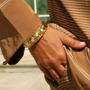 Pozłacana bransoletka z perłową emalią i cyrkoniami. BAROKOWA ALKOWA