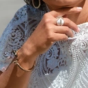 Pozłacana bransoletka z głowami zebr z cyrkoniami. MAŁE ZEBRANIE