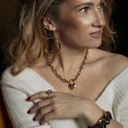 Pozłacany naszyjnik z łańcucha z zawieszką sercem-kłódeczką. ZAMEK DO SZCZĘŚCIA