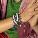 Bransoletka z ekoskóry z kryształowymi zawieszkami. DODA CI ENERGII