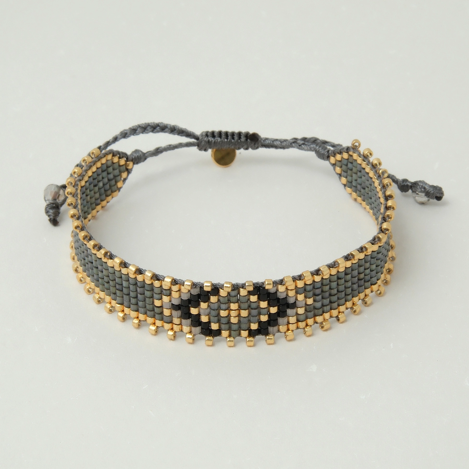 Wąska bransoletka ręcznie tkana z paciorków Miyuki. FLAMENCO