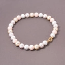 Naszyjnik z białymi i różówymi szklanymi perłami Majorka. ROMANTYCZNE RANO