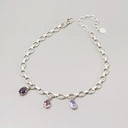 Platynowany naszyjnik z kolorowymi kryształami. SREBRZYSTA NOC