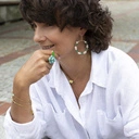 Pozłacany wisiorek z zawieszką trójzębem z cyrkoniami. CODZIENNE RYTUAŁY