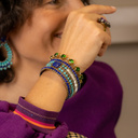 Myślę o Bali.Bransoletka z opalowozielonymi kryształkami