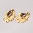 Złocone kolczyki z kryształem, koralikami i pręcikami. DANCING QUEEN