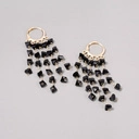 Pozłacane kolczyki girlandy z czarnymi cyrkoniami. PALOMA NEGRA