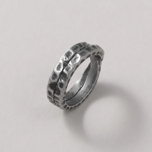 Obrączka męska ze stali szlachetnej satynowanej. ODWAGA