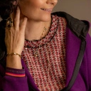 Długi pozłacany naszyjnik z cyrkoniami serduszkami. DLA DZIEWCZYN