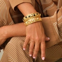 Pozłacana bransoletka z brązową emalią i cyrkoniami. DWORSKIE UCIECHY