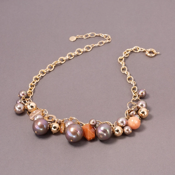 Naszyjnik ze szklanymi perłami Majorka w różnych odcieniach. DZISIAJ TAK