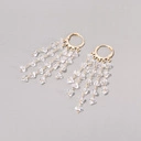 Pozłacane kolczyki girlandy z przezroczystymi cyrkoniami. KASKADY IGUAZU