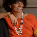 SUEÑO SOBRE RÍO. Pulsera con corazón negro