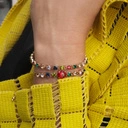 Bransoletka na łańcuszku z kolorowymi kryształkami. OWOCOWE SMOOTHIE