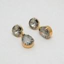 Pozłacane kolczyki wkrętki z kryształami Black Diamond. SHIRA NOCY