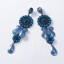 Kolczyki rozety z kobaltowych kryształów i kropli. LUNA SUL CANALE