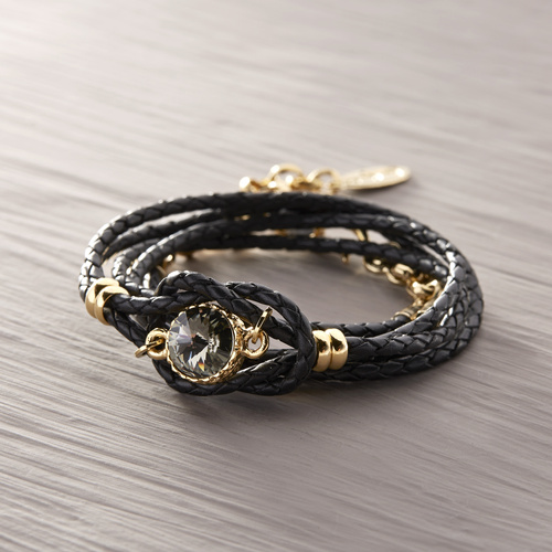 Czarna dama. Bransoletka skórzana