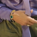 Minimalistyczny, pozłacany pierścionek z dekorem. JESTEM INNA