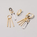 Pozłacane kolczyki 3w1 z kryształkami i koralikami. UBAW JAK SIĘ MA TRZY