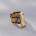 Pierscionek obrączka na gumce z pozłacanych rurek PORANNE RIO