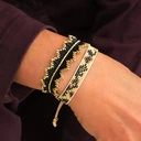 Wąska bransoletka w cętki pantery z paciorków Miyuki. LOUISE