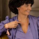 Długi pozłacany naszyjnik z cyrkoniami serduszkami. DLA DZIEWCZYN