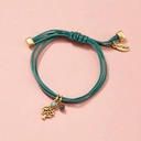 Bransoletka na zielonym rzemieniu ze złotą zawieszką. DRZEWO ŻYCIA