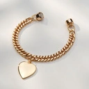 Złocona bransoletka na pancerce z płaskim sercem. SŁOWA TO ZA MAŁO