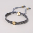 Wąska bransoletka tkana z paciorków Miyuki z dekorem. LILOU