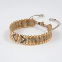 Wąska bransoletka ręcznie tkana z paciorków Miyuki. HONEY