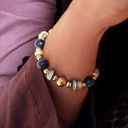 Bransoletka z kobaltowymi sodalitami i cyrkoniami. CAFE DE FLORE 