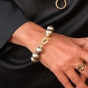 Bransoletka ze szklanych pereł Majorka w kolorze mokka. MOCNA KAWA