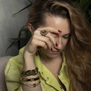 Sztywna pozłacana bransoletka o pofałdowanej powierzchni. MOJA NATURA