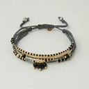 Pięciorzędowa bransoletka z koralików Miyuki i kryształków. KSIĘŻYCOWY PYŁ