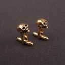 Pozłacane spinki do mankietów w ksztalcie czaszek. MINIONA EPOKA